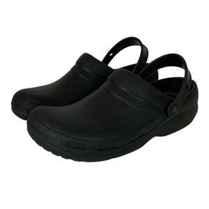 Crocs Work Bistro Clogs Black Mens 10 Womens 12 Slip-On Iconic Comfort